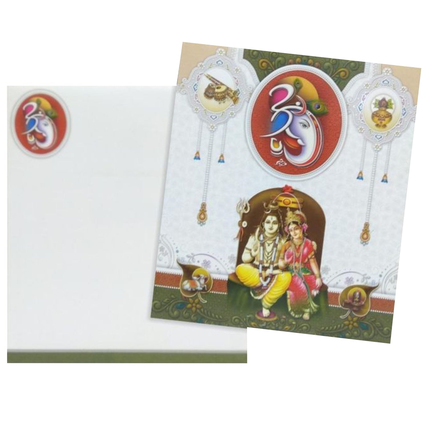 White Shiva Parvathi Invitation-KNK2833