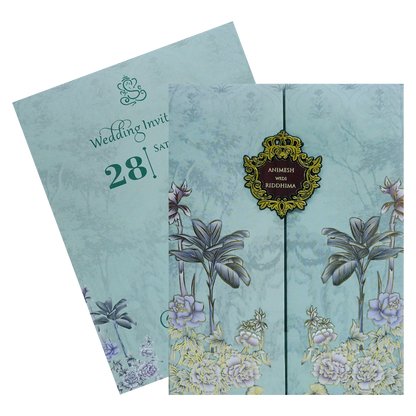 Pale Mint Green Padded Invitation-KVN07090