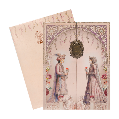 Bride Groom Arch Padded Wedding Card-KSSC2081