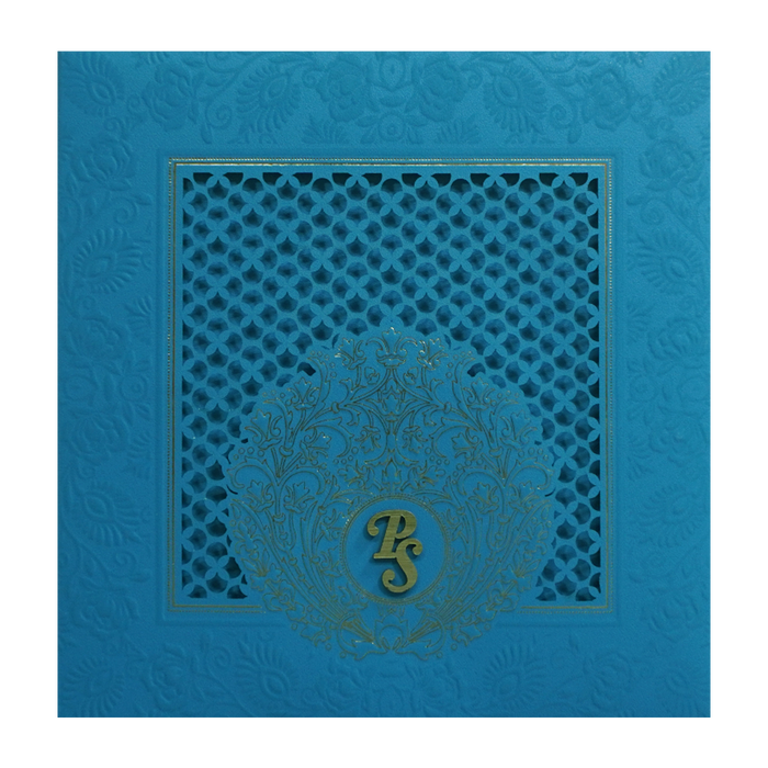 Aqua Blue Premium Invitation Card-King of Cards