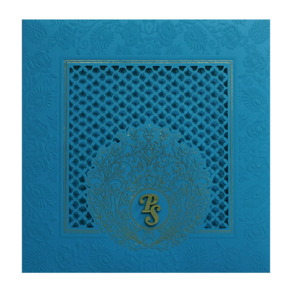 Aqua Blue Premium Invitation Card-King of Cards