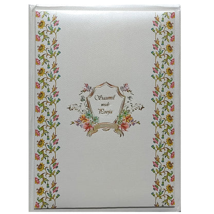 Grey Floral Foil Invitation Card-KRC29820