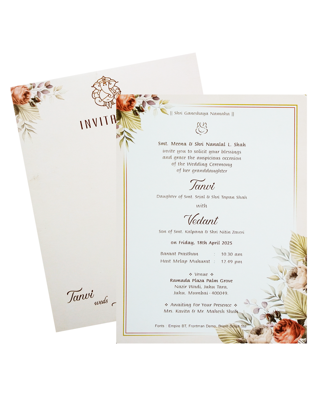 Cream Single Sheet Invitation-King of Cards