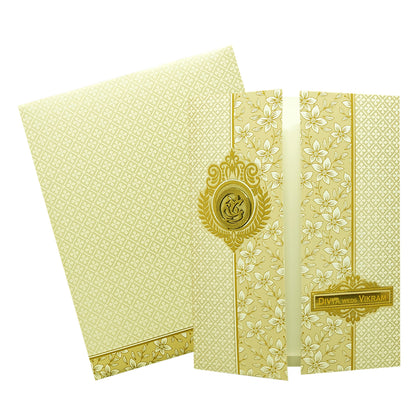 White Door Floral Invitation Card-KNJS2069