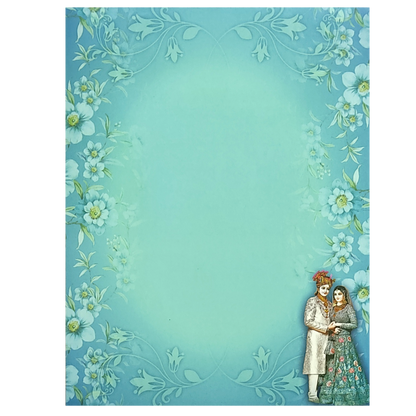 Green Bride Groom Tracing Wedding Card-KNK9702G