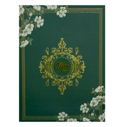 Dark Green Floral Wedding Card-King of Cards