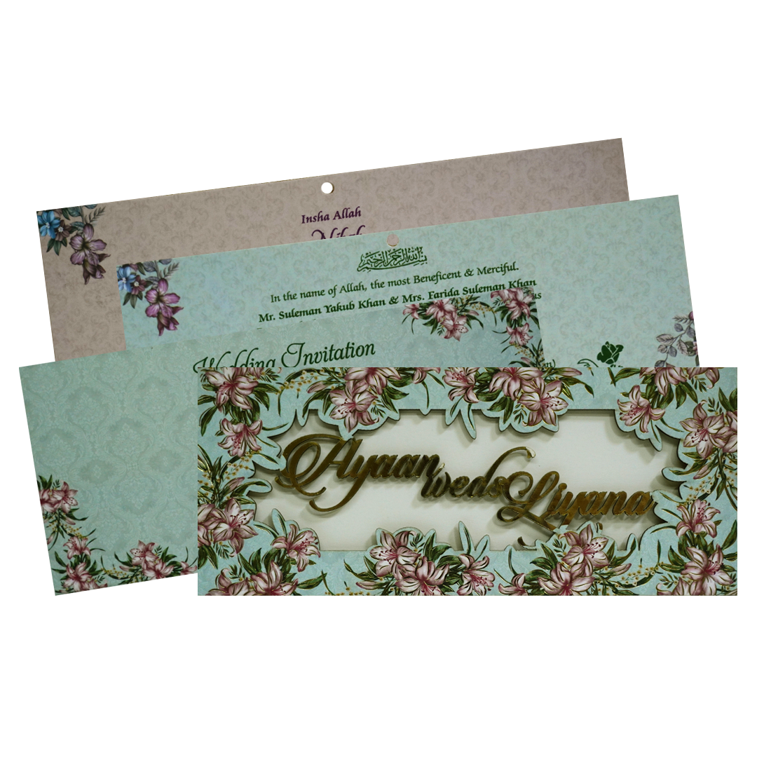 Light Pale Blue MDF invitation-KVN07150