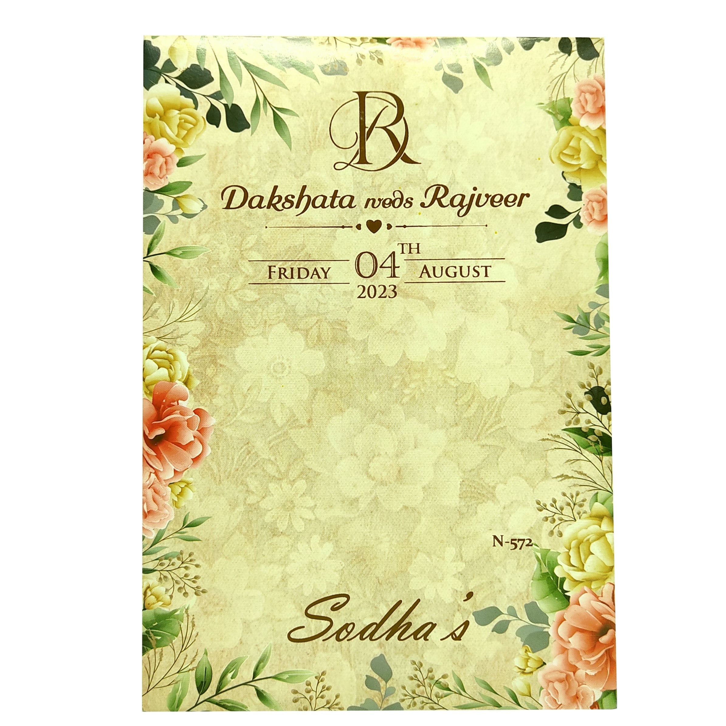 Pale Almond Brown Tracing Sheet Invitation-KVN05720