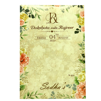 Pale Almond Brown Tracing Sheet Invitation-KVN05720