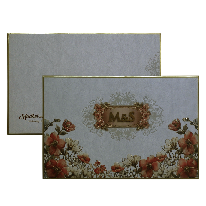 Grey Premium Embossed Invitation Card-King of Cards