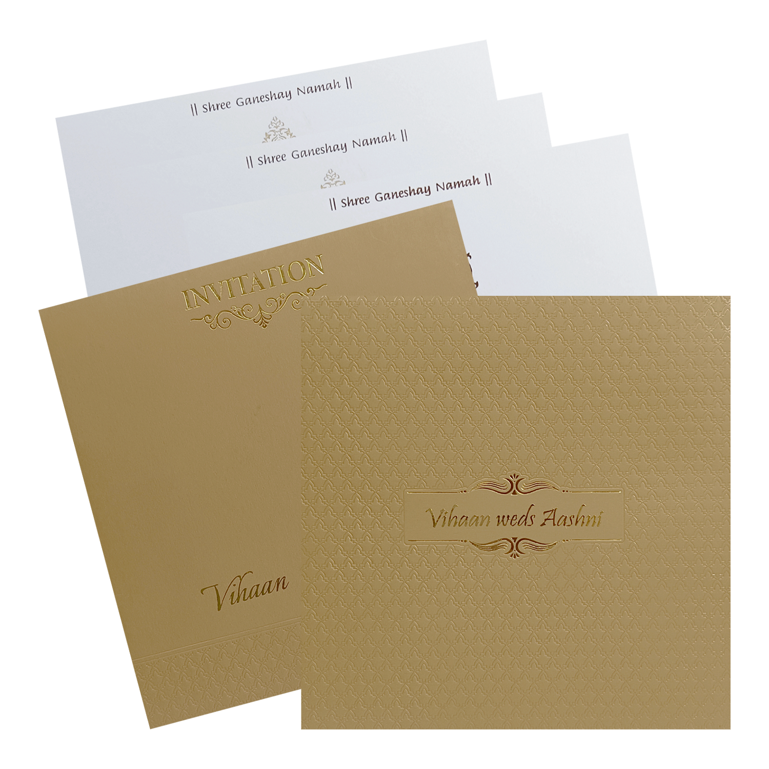 Make your event special with our exclusive Brown Gold Padded Invitation. Shop now! ?WhatsApp Support ?Express Delivery.