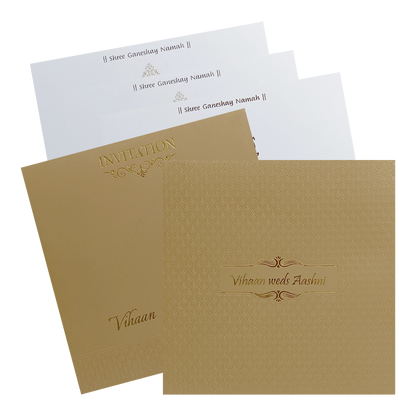 Make your event special with our exclusive Brown Gold Padded Invitation. Shop now! ?WhatsApp Support ?Express Delivery.