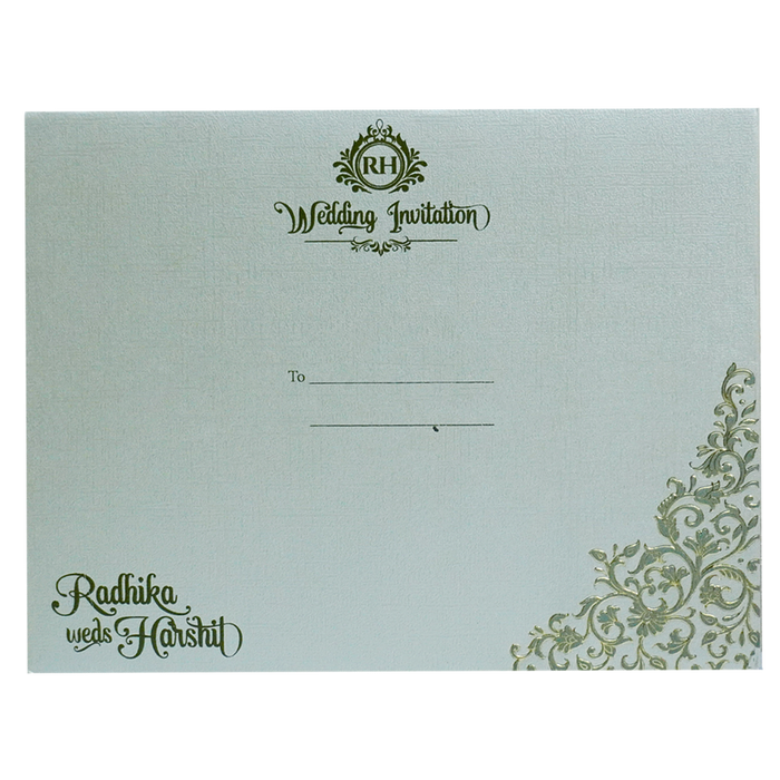 Greyish Green Floral Invitation-King of Cards