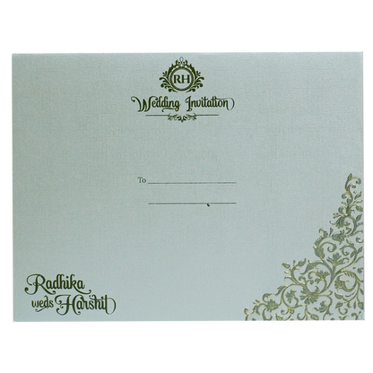 Greyish Green Floral Invitation-King of Cards