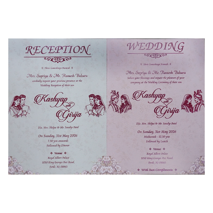 Lavender Floral Wedding Card-KSH73170