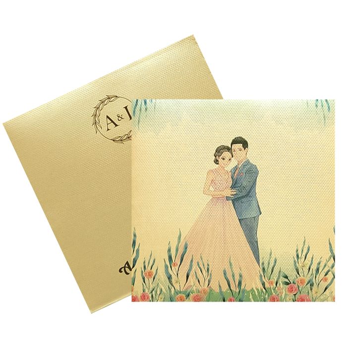 Sandal Caricature Padded Invitation Card-King of Cards