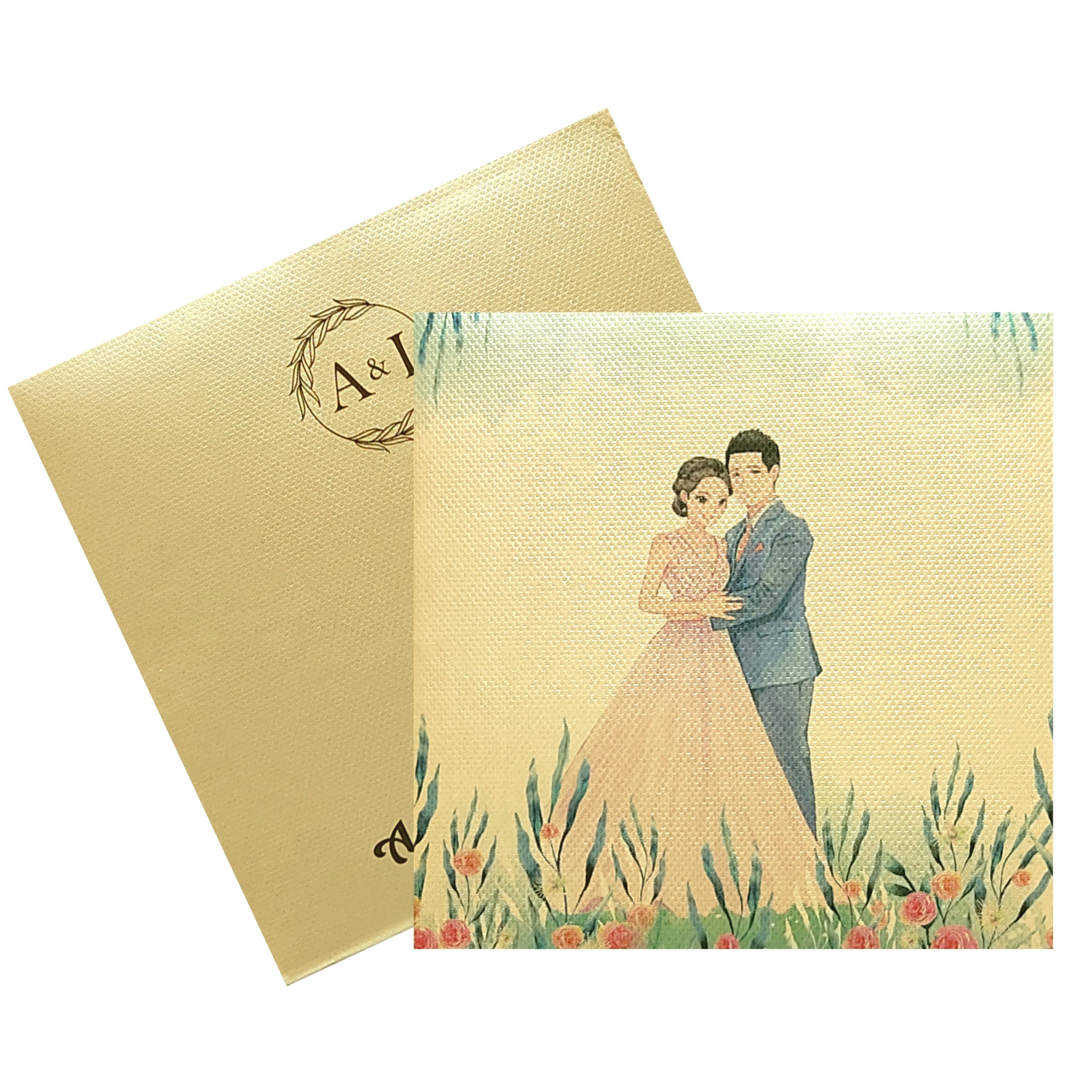 Sandal Caricature Padded Invitation Card-KRC29430