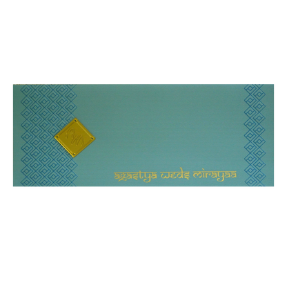 Azure Blue Design Wedding Card-KRC30091