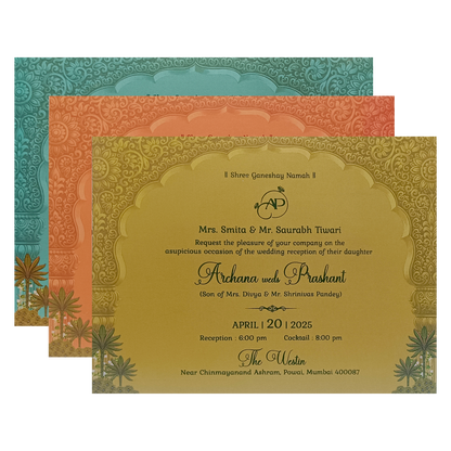 Red Padded Wedding Card-KSI12100