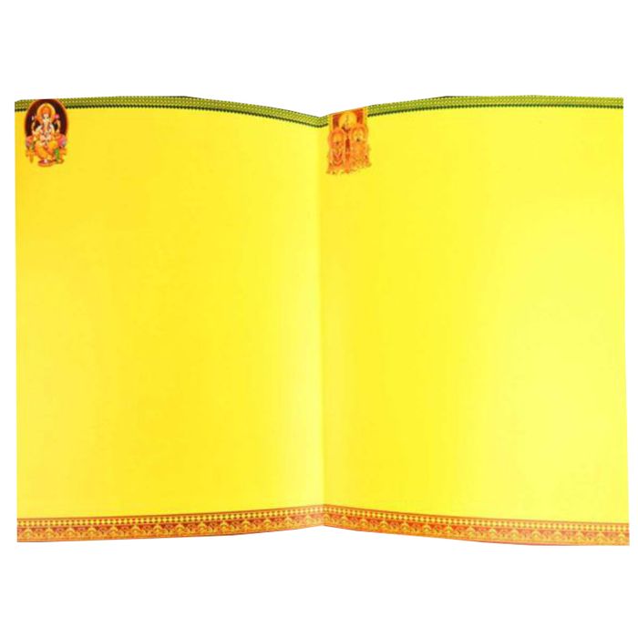 Yellow Traditional Offset Ganesha Balaji And Padmavathi Invitation-KNK4202-King of Cards