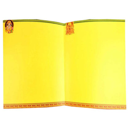 Yellow Traditional Offset Ganesha Balaji And Padmavathi Invitation-KNK4202-King of Cards