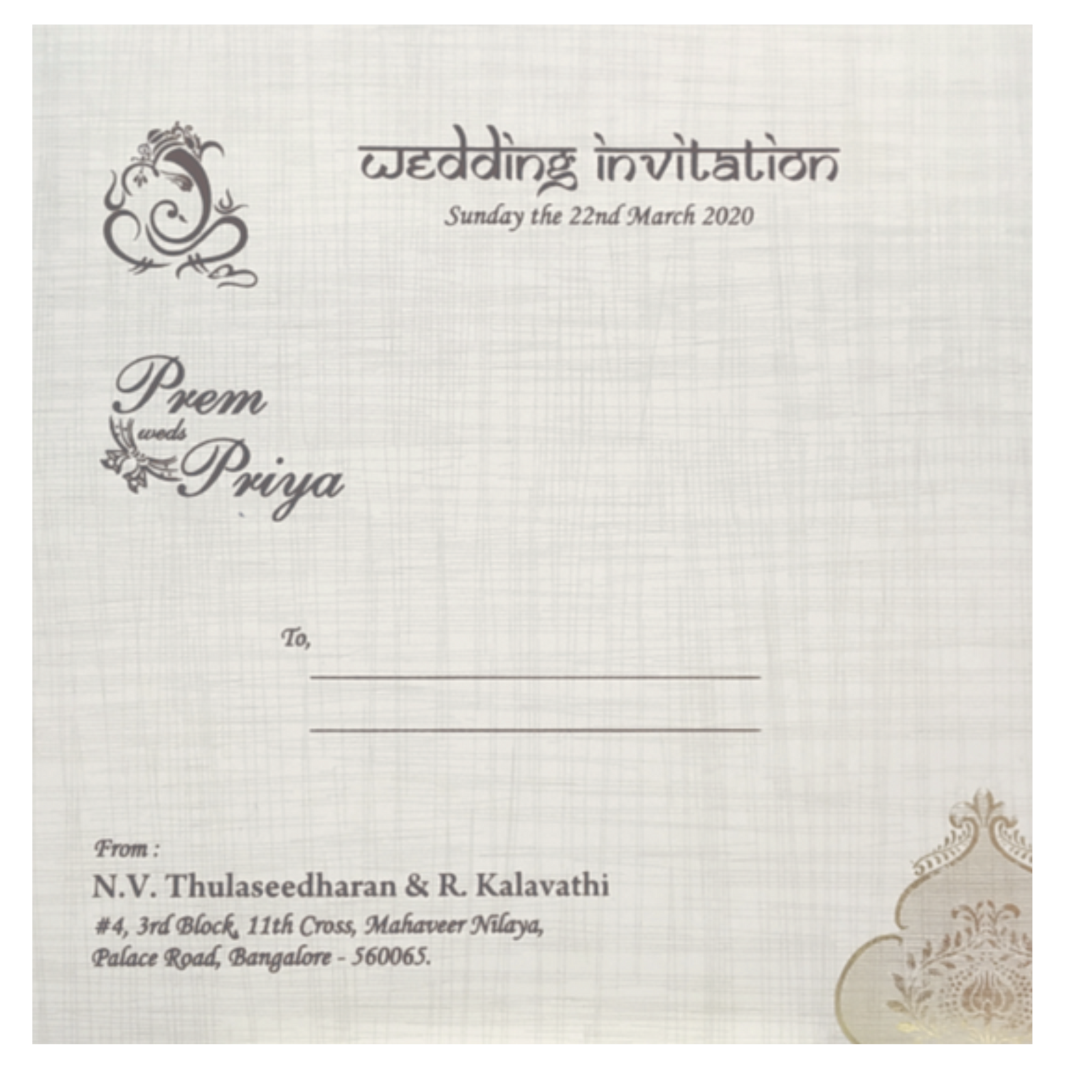 Grey Gold Metallic Laser Cut With Gold Wolly And Gold Ganesha Print-KNRP43420