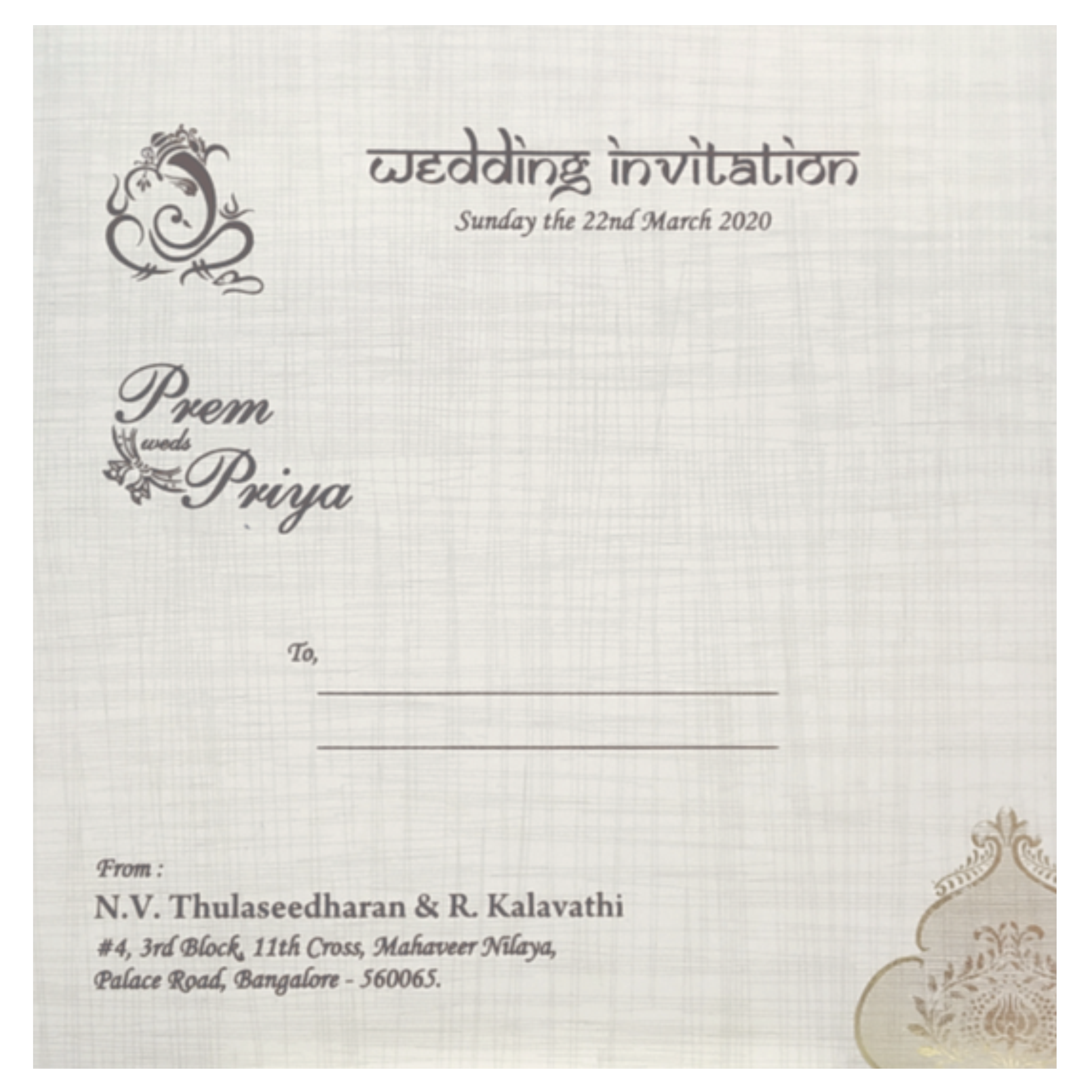 Grey Gold Metallic Laser Cut With Gold Wolly And Gold Ganesha Print-KNRP43420