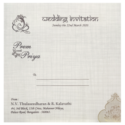 Grey Gold Metallic Laser Cut With Gold Wolly And Gold Ganesha Print-KNRP43420