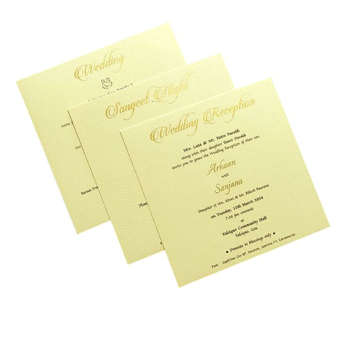 Cream Nameplate Padded Invitation Card-King of Cards