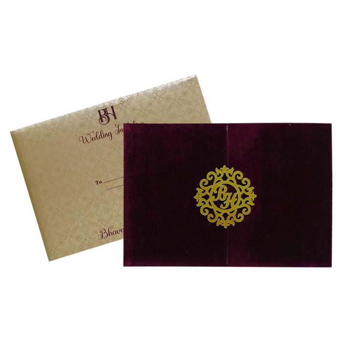 Red Velvet Fabric Invitation-King of Cards