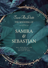 Dark Blue Flower and Petals Wedding Invitation-EINK0023
