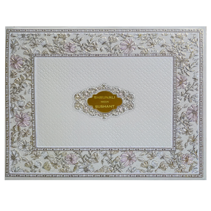Grey Floral Padded Invitation-King of Cards