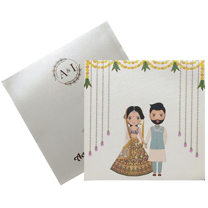 Grey Texture Caricature Invitation Card-King of Cards