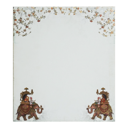 Peach Cream Elephant Padded Wedding Card-King of Cards