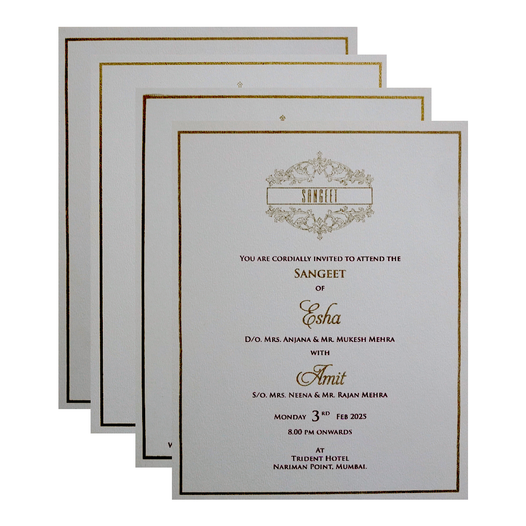 Cream Floral Wedding Card-KPR09810