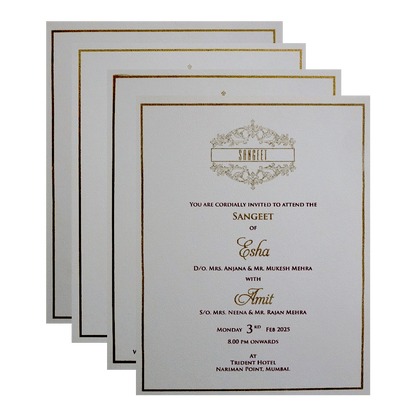 Cream Floral Wedding Card-KPR09810