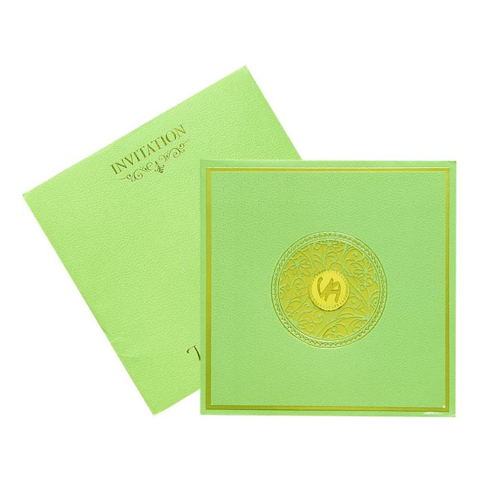 Green Padded Nameplate Invitation Card-King of Cards