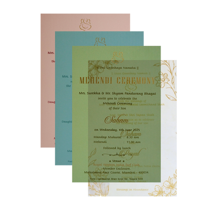 Blue Couple Tracing Sheet Invitation Card-King of Cards