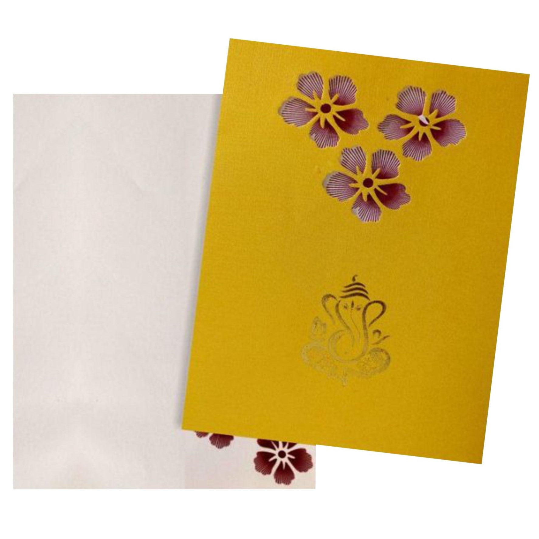 Gold Floral Wedding Invitation-KNCPM409