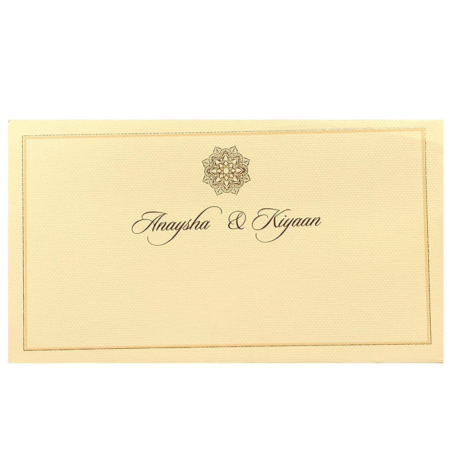 Cream Floral Padded Invitation Card-KRC29152