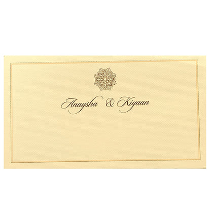 Cream Floral Padded Invitation Card-KRC29152