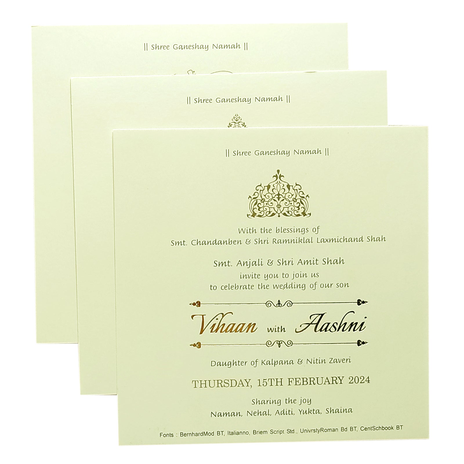 White Embossed Padded Invitation Card-KRC29730