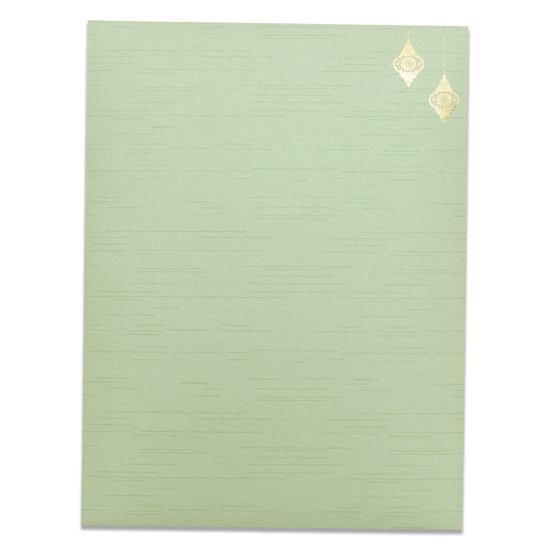 Green Royal Elephant Wedding Card-KNRM7083N