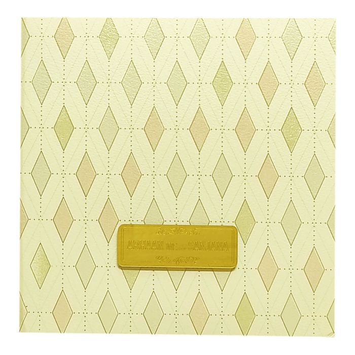 Cream Nameplate Padded Invitation Card-King of Cards