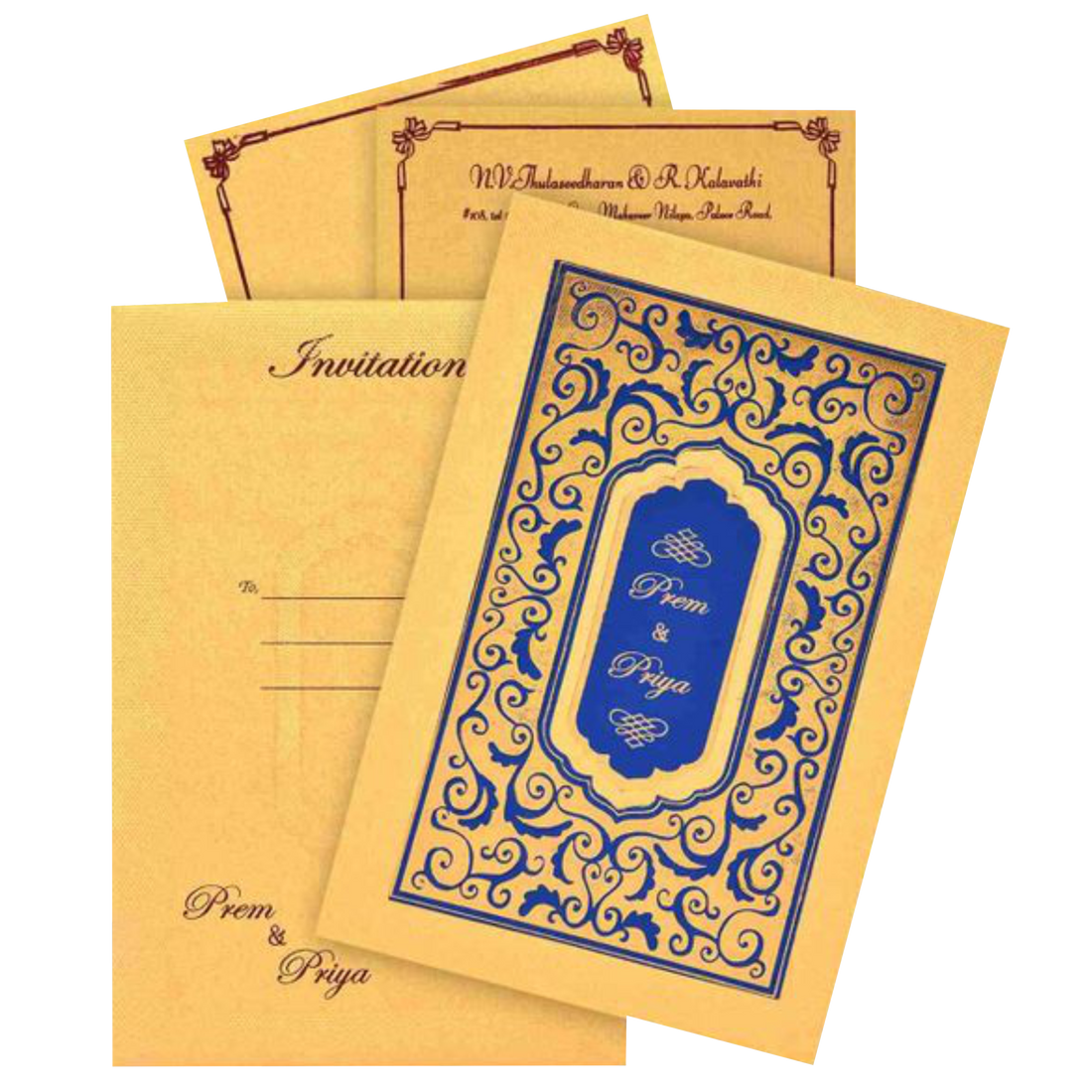 Blue Padding Invitation Card-Knk1870