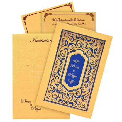 Blue Padding Invitation Card-Knk1870