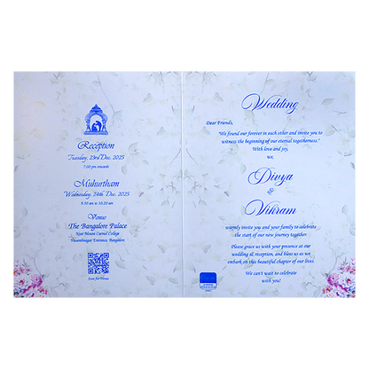 Sky Blue Classic Floral Design With Name Plate-KNKC4055-King of Cards