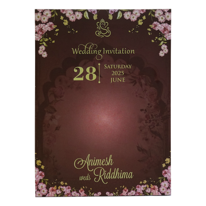 Deep Brown Padded Invitation-KVN06830