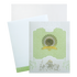Green and White Bhaarat Wedding Card featuring a ganesha sticker, an acrylic nameplate embossed design and gold foiled bhaarat. It also includes a folded insert and an envelope.  Shop now! ?WhatsApp Support ?Express Delivery.