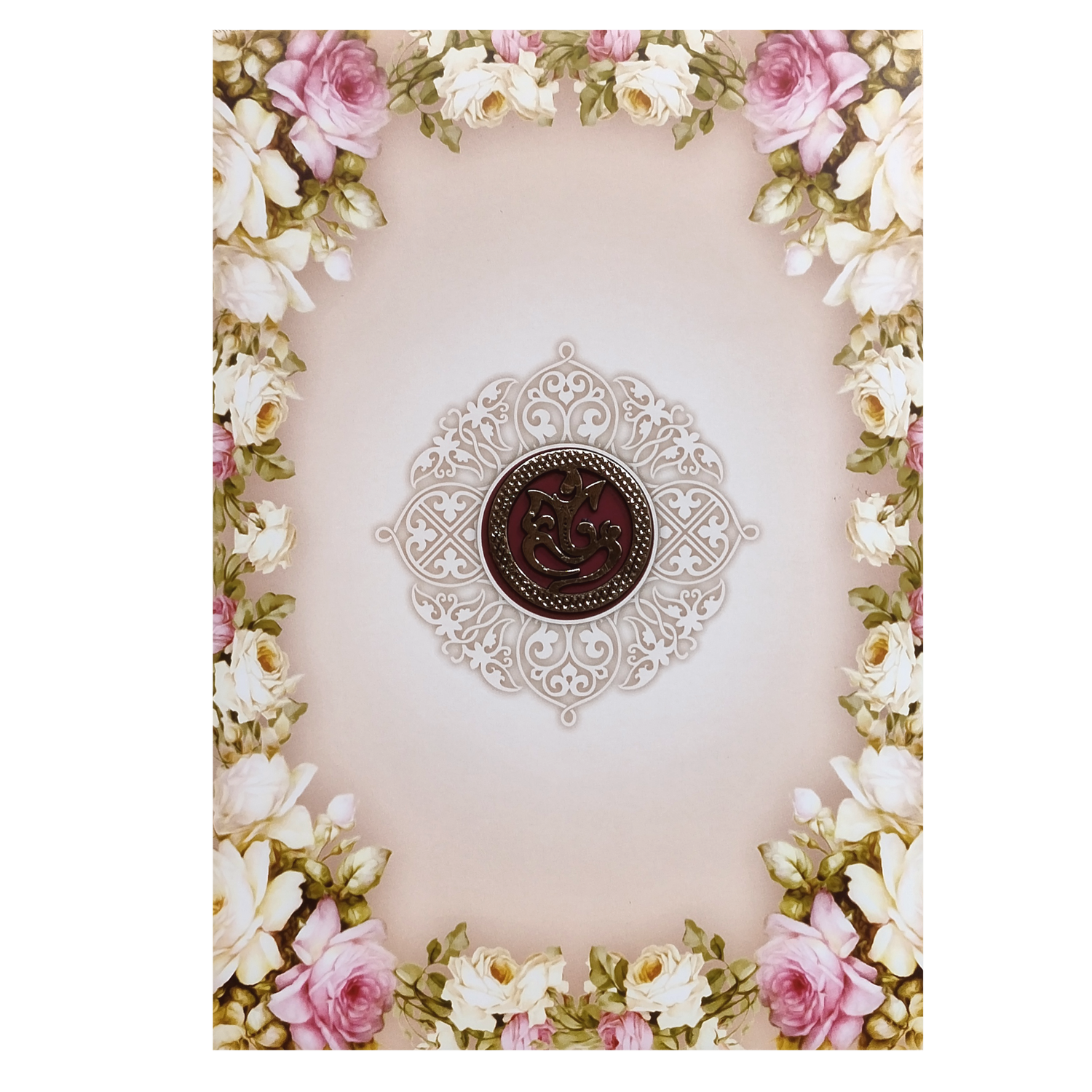 Pink Floral Ganesha Invitation Card-KNEP1603